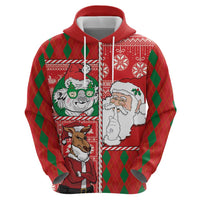 Australian Christmas Hoodie - Santa Koala Kangaroo and Holiday Cheer - Wonder Print Shop