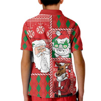 Australian Christmas Kid Polo Shirt - Santa Koala Kangaroo and Holiday Cheer - Wonder Print Shop