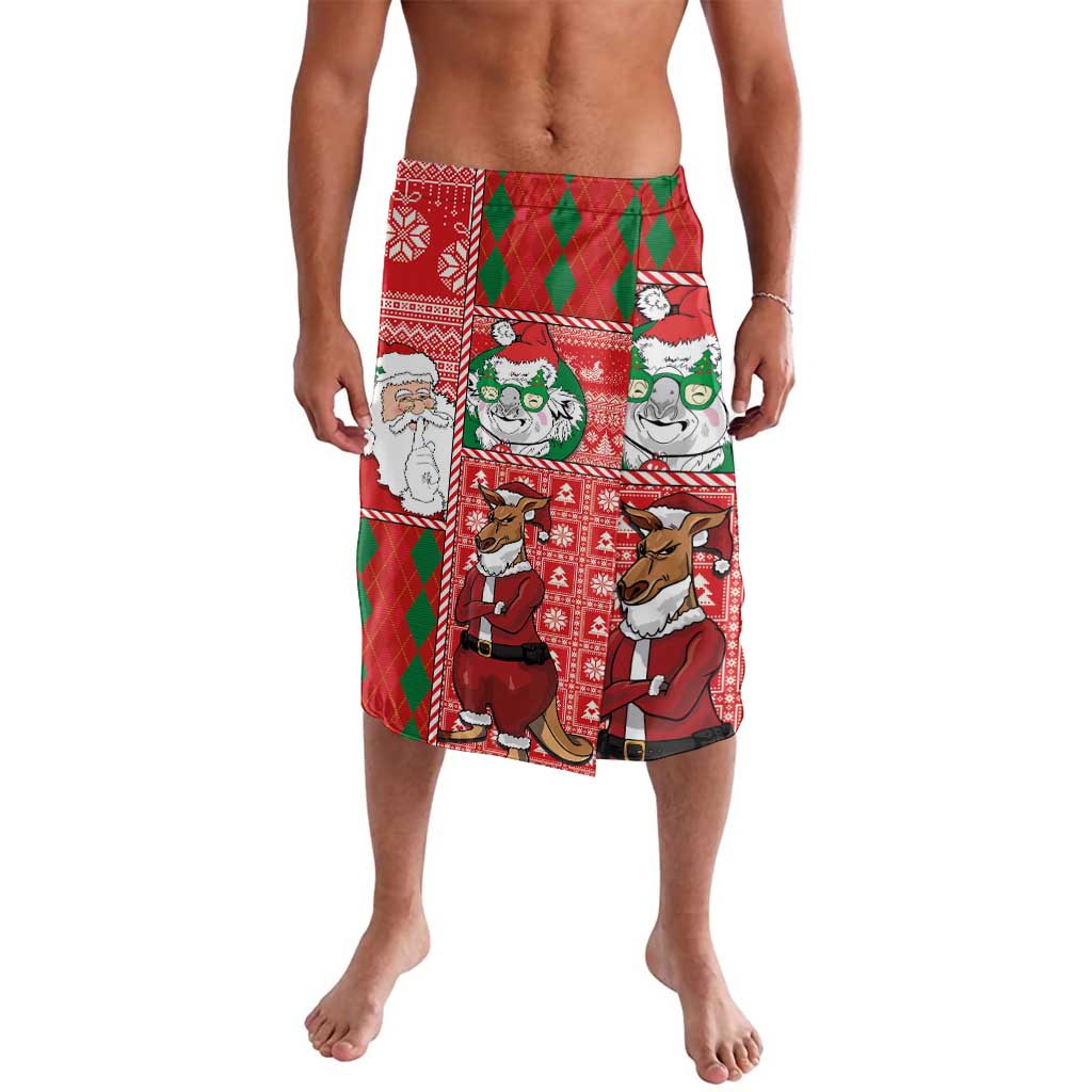 Australian Christmas Lavalava - Santa Koala Kangaroo and Holiday Cheer - Wonder Print Shop