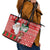 Australian Christmas Leather Tote Bag - Santa Koala Kangaroo and Holiday Cheer - Wonder Print Shop