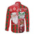 Australian Christmas Long Sleeve Button Shirt - Santa Koala Kangaroo and Holiday Cheer - Wonder Print Shop
