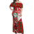 Australian Christmas Off Shoulder Maxi Dress - Santa Koala Kangaroo and Holiday Cheer - Wonder Print Shop