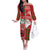 Australian Christmas Off The Shoulder Long Sleeve Dress - Santa Koala Kangaroo and Holiday Cheer - Wonder Print Shop