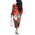 Australian Christmas Off The Shoulder Long Sleeve Dress - Santa Koala Kangaroo and Holiday Cheer - Wonder Print Shop
