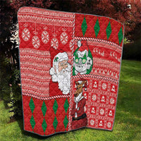 Australian Christmas Quilt - Santa Koala Kangaroo and Holiday Cheer - Wonder Print Shop