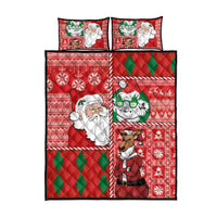 Australian Christmas Quilt Bed Set - Santa Koala Kangaroo and Holiday Cheer - Wonder Print Shop