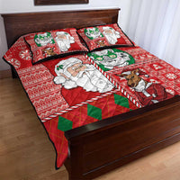 Australian Christmas Quilt Bed Set - Santa Koala Kangaroo and Holiday Cheer - Wonder Print Shop