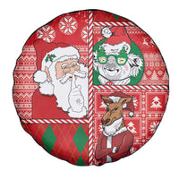 Australian Christmas Spare Tire Cover - Santa Koala Kangaroo and Holiday Cheer - Wonder Print Shop