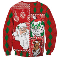 Australian Christmas Sweatshirt - Santa Koala Kangaroo and Holiday Cheer - Wonder Print Shop