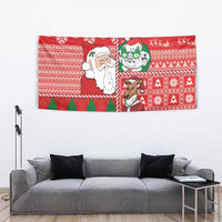 Australian Christmas Tapestry - Santa Koala Kangaroo and Holiday Cheer - Wonder Print Shop