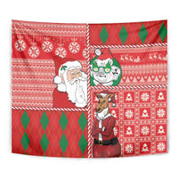 Australian Christmas Tapestry - Santa Koala Kangaroo and Holiday Cheer - Wonder Print Shop