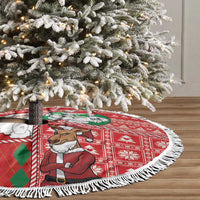 Australian Christmas Tree Skirt - Santa Koala Kangaroo and Holiday Cheer - Wonder Print Shop