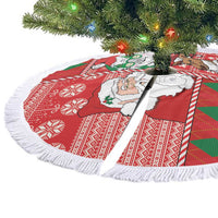 Australian Christmas Tree Skirt - Santa Koala Kangaroo and Holiday Cheer - Wonder Print Shop