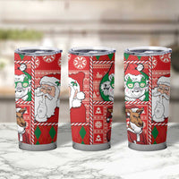 Australian Christmas Tumbler Cup - Santa Koala Kangaroo and Holiday Cheer - Wonder Print Shop