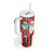 Australian Christmas Tumbler With Handle - Santa Koala Kangaroo and Holiday Cheer - Wonder Print Shop