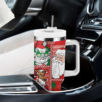 Australian Christmas Tumbler With Handle - Santa Koala Kangaroo and Holiday Cheer - Wonder Print Shop