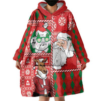 Australian Christmas Wearable Blanket Hoodie - Santa Koala Kangaroo and Holiday Cheer - Wonder Print Shop