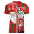 Australian Christmas Women V-Neck T-Shirt - Santa Koala Kangaroo and Holiday Cheer - Wonder Print Shop