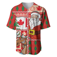 Canadian Christmas Baseball Jersey A Merry Xmas Santa and Funny Moose - Wonder Print Shop