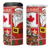 Canadian Christmas 4 in 1 Can Cooler Tumbler A Merry Xmas Santa and Funny Moose - Wonder Print Shop