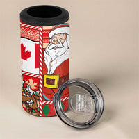 Canadian Christmas 4 in 1 Can Cooler Tumbler A Merry Xmas Santa and Funny Moose - Wonder Print Shop