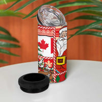 Canadian Christmas 4 in 1 Can Cooler Tumbler A Merry Xmas Santa and Funny Moose - Wonder Print Shop