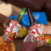 Canadian Christmas 4 in 1 Can Cooler Tumbler A Merry Xmas Santa and Funny Moose - Wonder Print Shop