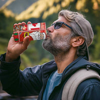 Canadian Christmas 4 in 1 Can Cooler Tumbler A Merry Xmas Santa and Funny Moose - Wonder Print Shop