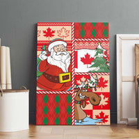 Canadian Christmas Canvas Wall Art A Merry Xmas Santa and Funny Moose - Wonder Print Shop