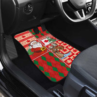 Canadian Christmas Car Mats A Merry Xmas Santa and Funny Moose - Wonder Print Shop
