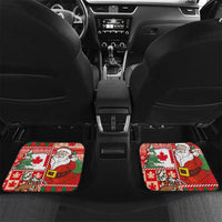 Canadian Christmas Car Mats A Merry Xmas Santa and Funny Moose - Wonder Print Shop