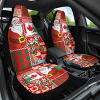 Canadian Christmas Car Seat Cover A Merry Xmas Santa and Funny Moose - Wonder Print Shop