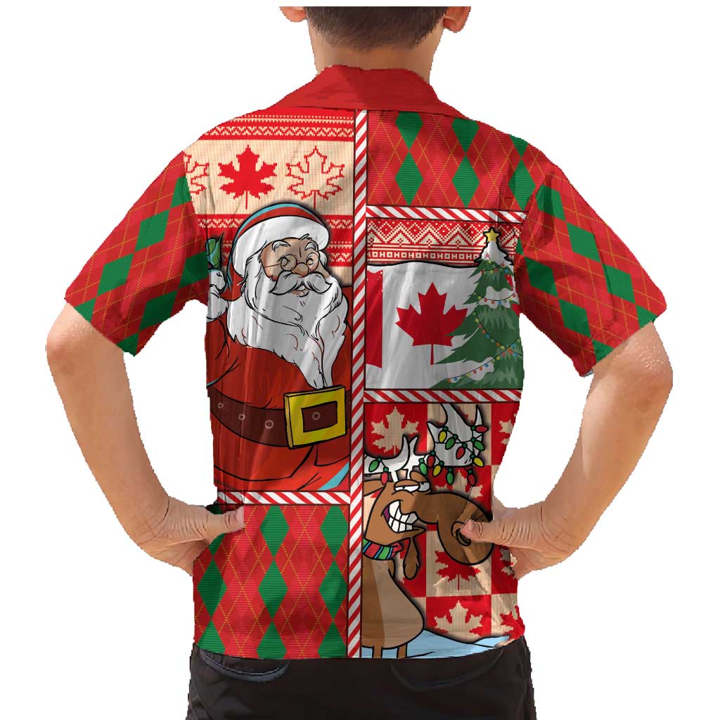 Canadian Christmas Family Matching Mermaid Dress and Hawaiian Shirt A Merry Xmas Santa and Funny Moose - Wonder Print Shop