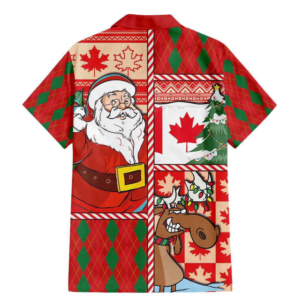 Canadian Christmas Family Matching Mermaid Dress and Hawaiian Shirt A Merry Xmas Santa and Funny Moose - Wonder Print Shop
