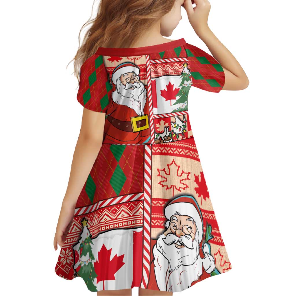 Canadian Christmas Family Matching Short Sleeve Bodycon Dress and Hawaiian Shirt A Merry Xmas Santa and Funny Moose - Wonder Print Shop