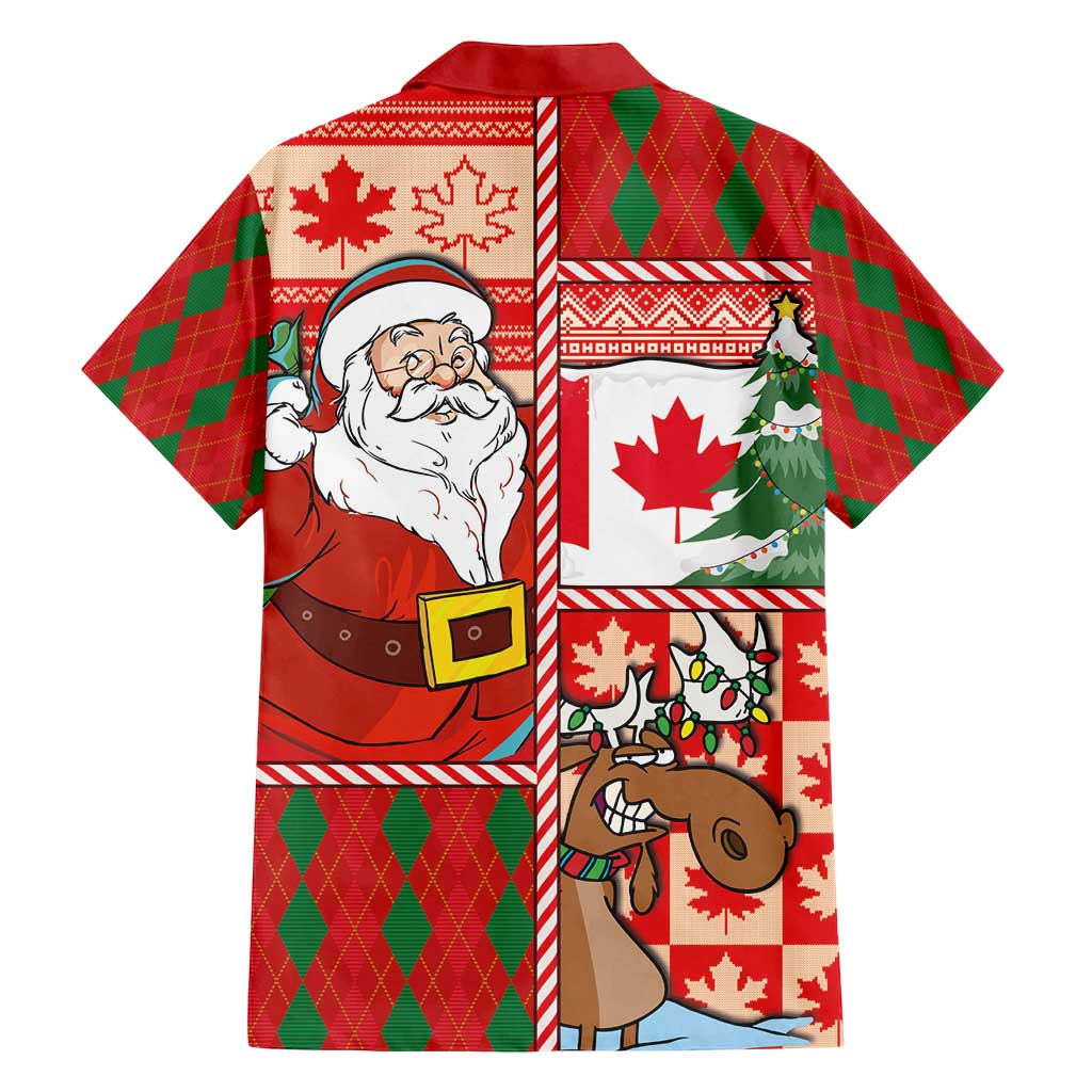 Canadian Christmas Family Matching Summer Maxi Dress and Hawaiian Shirt A Merry Xmas Santa and Funny Moose - Wonder Print Shop