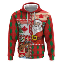 Canadian Christmas Hoodie A Merry Xmas Santa and Funny Moose - Wonder Print Shop