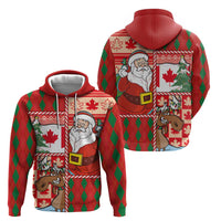 Canadian Christmas Hoodie A Merry Xmas Santa and Funny Moose - Wonder Print Shop