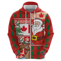 Canadian Christmas Hoodie A Merry Xmas Santa and Funny Moose - Wonder Print Shop