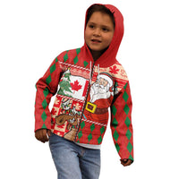 Canadian Christmas Kid Hoodie A Merry Xmas Santa and Funny Moose - Wonder Print Shop