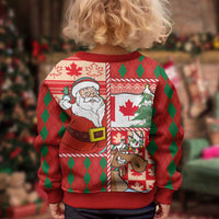 Canadian Christmas Kid Ugly Christmas Sweater A Merry Xmas Santa and Funny Moose - Wonder Print Shop