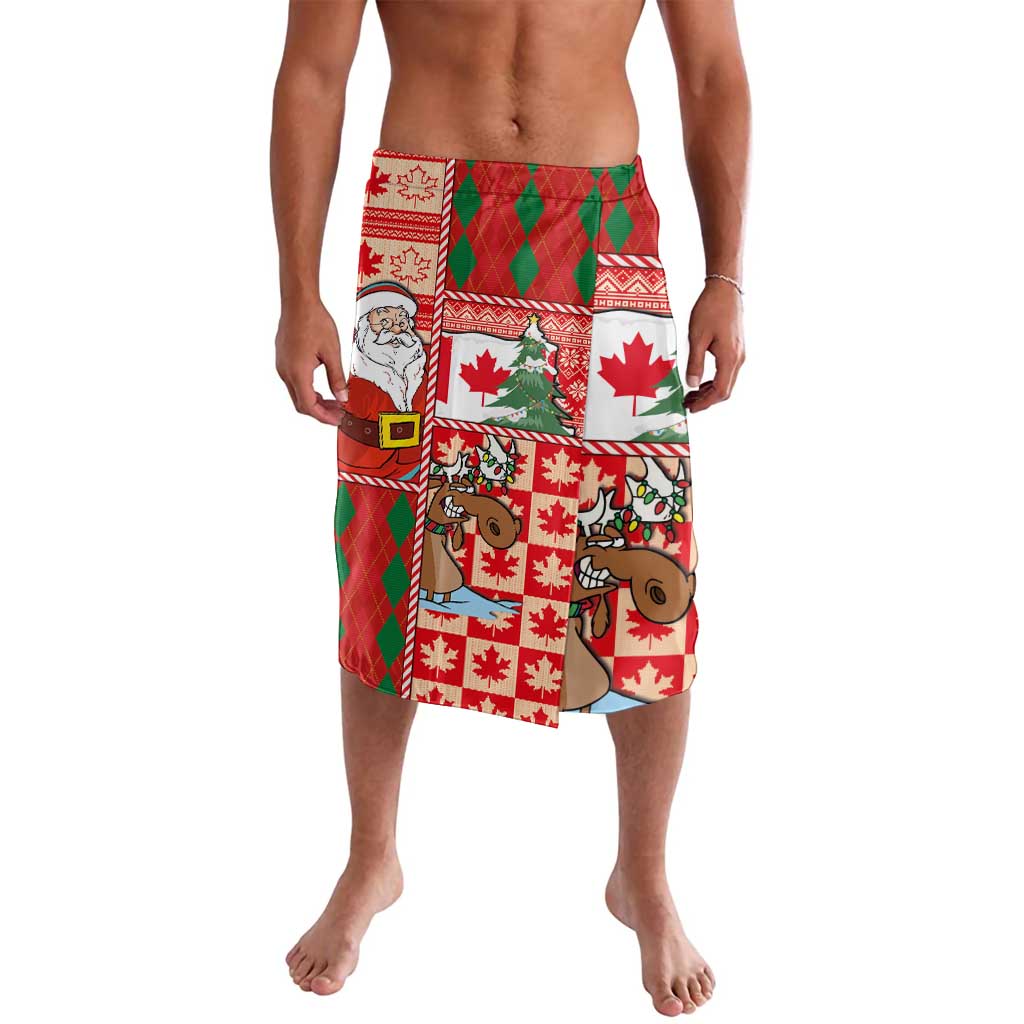 Canadian Christmas Lavalava A Merry Xmas Santa and Funny Moose - Wonder Print Shop