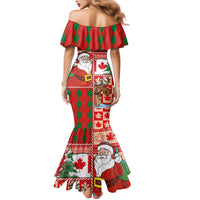 Canadian Christmas Mermaid Dress A Merry Xmas Santa and Funny Moose - Wonder Print Shop