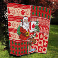 Canadian Christmas Quilt A Merry Xmas Santa and Funny Moose - Wonder Print Shop