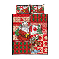 Canadian Christmas Quilt Bed Set A Merry Xmas Santa and Funny Moose - Wonder Print Shop