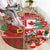Canadian Christmas Round Carpet A Merry Xmas Santa and Funny Moose