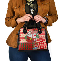 Canadian Christmas Shoulder Handbag A Merry Xmas Santa and Funny Moose