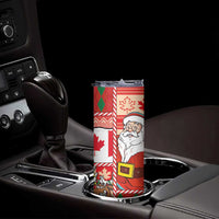 Canadian Christmas Skinny Tumbler A Merry Xmas Santa and Funny Moose - Wonder Print Shop