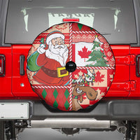 Canadian Christmas Spare Tire Cover A Merry Xmas Santa and Funny Moose - Wonder Print Shop