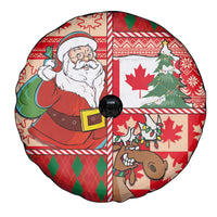 Canadian Christmas Spare Tire Cover A Merry Xmas Santa and Funny Moose - Wonder Print Shop